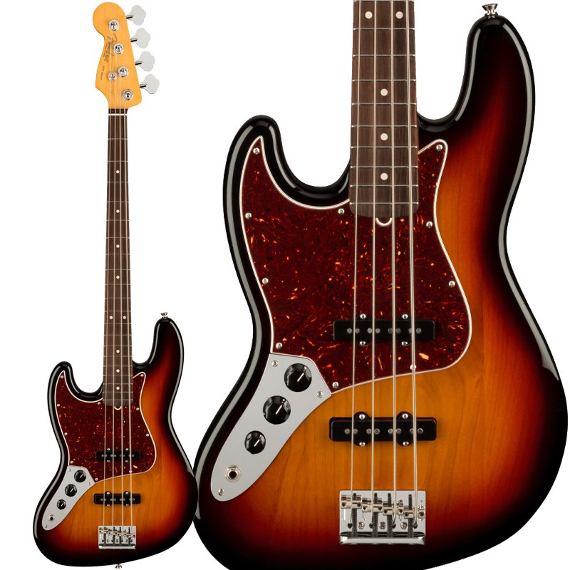 関連商品Fender USA/American Professional II 商品一覧＞＞Fender USA/新品 商品一覧＞＞ベース【170，000円〜325，000円】 商品一覧＞＞エレキベース/JBタイプ/Fender USA 商品一覧＞＞Fender USA American Professional II Jazz Bass LEFT-HAND (3-Color Sunburst/Rosewood) エレキベース JBタイプ (ベース)商品説明American Professional II Jazz Bass Left-Handは、60年以上に渡る革新、インスピレーション、進化を経て、現代のプレイヤーの要求に応えます。人気のSlim Cシェイプネックは、丁寧にエッジがロールオフされ、至高の演奏体験を約束するSuper-Naturalサテン仕上げが施されています。また新たに設計されたネックヒールを採用し、快適なフィーリングとハイポジションへの容易なアクセスを実現しました。新しいV-Mod II Jazz Bass Single-Coilピックアップは、これまで以上に繊細なトーンを奏で、Jazz Bassならではのパンチとクラリティを提供します。American Professional II Jazz Bass Left-Handの手に馴染む感覚とサウンドの多様性は、手に取り、耳にした瞬間、すぐにお分かりいただけることでしょう。プロの楽器の新たなスタンダードとなるような幅広い改良が、American Professional IIシリーズには詰め込まれています。※画像はサンプルです。Body Material : AlderBody Finish : Gloss UrethaneNeck : Maple， Slim CNeck Finish : Super-Natural Satin Urethane Finish on Back of Neck with Gloss Urethane Headstock FaceFingerboard : Rosewood - 9.5 (241 mm) RadiusFret : 20Nut (Material/ Width ) : Bone， 1.5 (38.1 mm)Tuning Machines : Fender Lightweight Vintage-Style Keys with Tapered ShaftsScale Length : 34 (864 mm)Bridge : 4-Saddle HiMass Vintage (String-Through-Body or Top-load)Pickguard : 4-Ply Tortoiseshell (Olympic White， 3-Color Sunburst)， 3-Ply Black (Dark Night)Pickups : V-Mod II Single-Coil -Jazz Bass (Bridge， Middle)Controls : Volume 1. (Middle Pickup)， Volume 2. (Bridge Pickup)， Master ToneControl Knob : Black Plastic -Jazz BassHardware Finish : Nickel/ChromeStrings : Fender USA 7250M Nickel Plated Steel (.045-.105 Gauges) ハードケース付属イケベカテゴリ_ベース_エレキベース_JBタイプ_Fender USA_American Professional II_新品 SW_Fender USA_新品 JAN:0885978436255 登録日:2020/10/13 エレキベース フェンダー ふぇんだー フェンダーUSA FenderUSA アメプロ アメリカンプロフェッショナル アメプロ2 アメリカンプロフェッショナル2