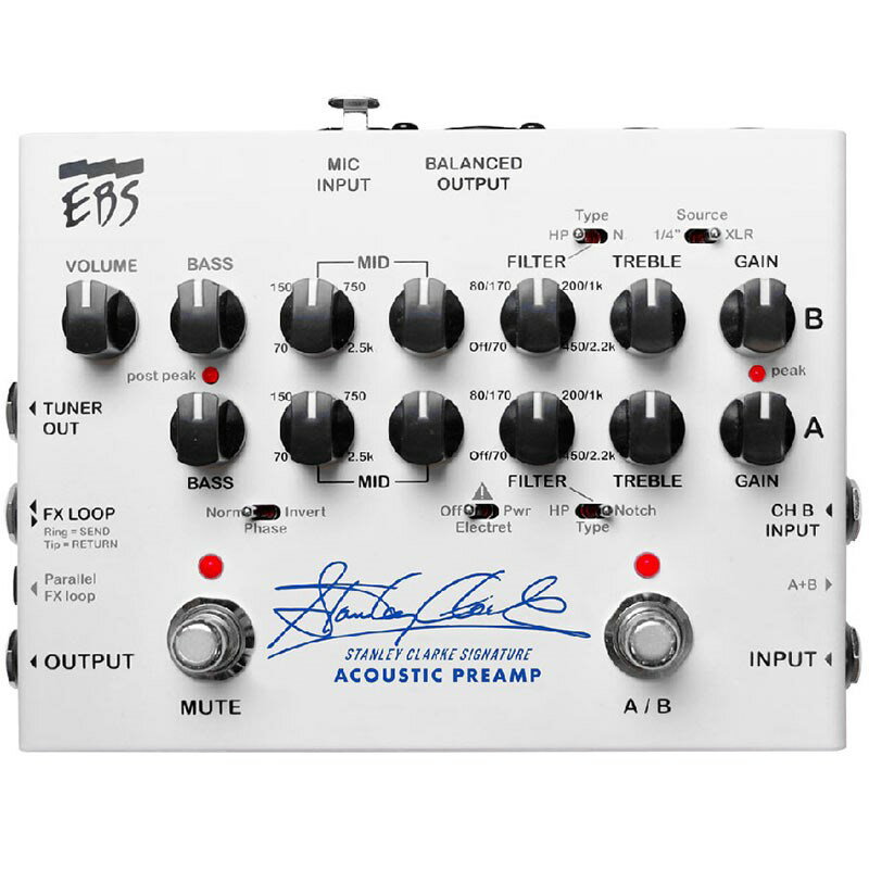 あす楽 EBS Stanley Clarke Signature Acoustic Preamp ベース用エフェクター ベース用プリアンプ EQ DI (エフェクター)