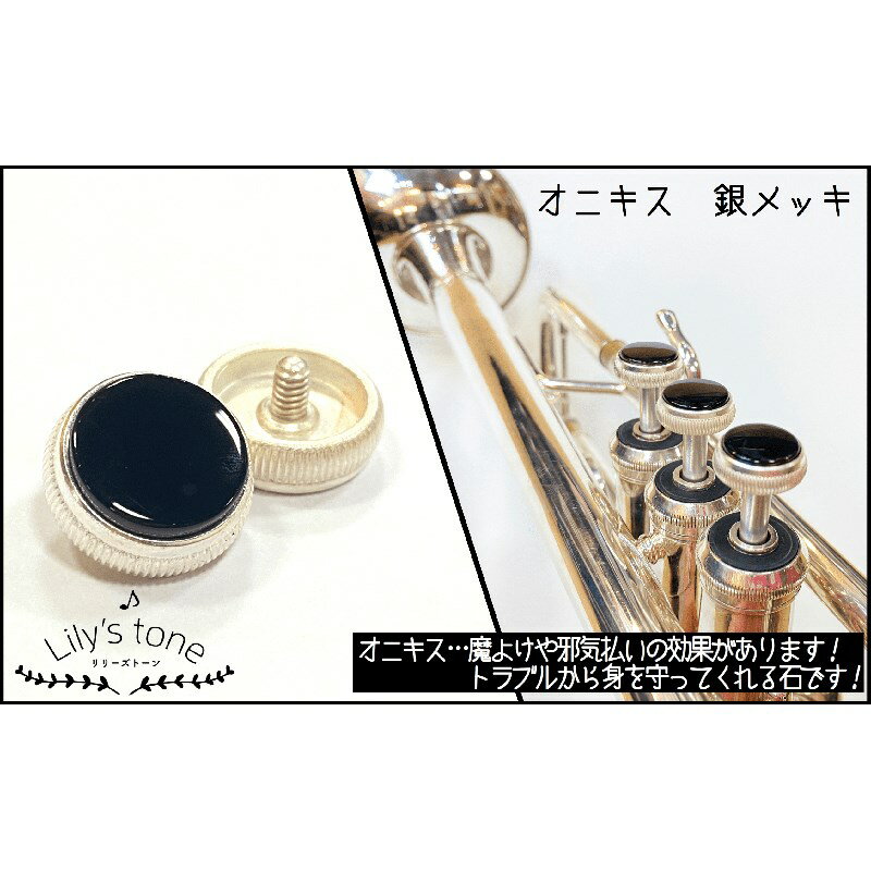 関連商品Lily's tone/新品 商品一覧＞＞管楽器・吹奏楽器【10，000円〜30，000円】 商品一覧＞＞トランペット用アクセサリ/パーツ（純正・カスタム）/Lily's tone 商品一覧＞＞Lily's tone バック用トランペットピストンボタン オニキス 銀メッキ仕上げ 3個(1セット) トランペット用アクセサリ パーツ（純正・カスタム） (管楽器・吹奏楽器)商品説明Lily's tone (リリーズトーン) トランペットピストンボタン　3個 (1セット)■オニキス　銀メッキ仕上げ・天然石について天然石由来の傷やヒビ、歪な箇所が一部入っている場合がございます。また、製作の工程上、大きさに誤差があり、天然のため色、模様は一つ一つ異なります。予めご了承ください。※個体差により、ご利用頂けないモデルもございます。また、商品画像はイメージとなります。ピストンボタンのみの販売となります。※「180シリーズ」や「Vincent」へご利用頂けます。また、「TRシリーズ」へのご利用は難しくなっております。※ラインナップにより商品ご到着まで1〜2ヶ月程度お待ちいただく場合がございます。 在庫状況など、詳しくはお問い合わせください。イケベカテゴリ_管楽器・吹奏楽器_トランペット用アクセサリ_パーツ（純正・カスタム）_Lily's tone_新品 SW_Lily's tone_新品 JAN:4582220539417 登録日:2021/04/24 リリーズトーン トランペット パーツ