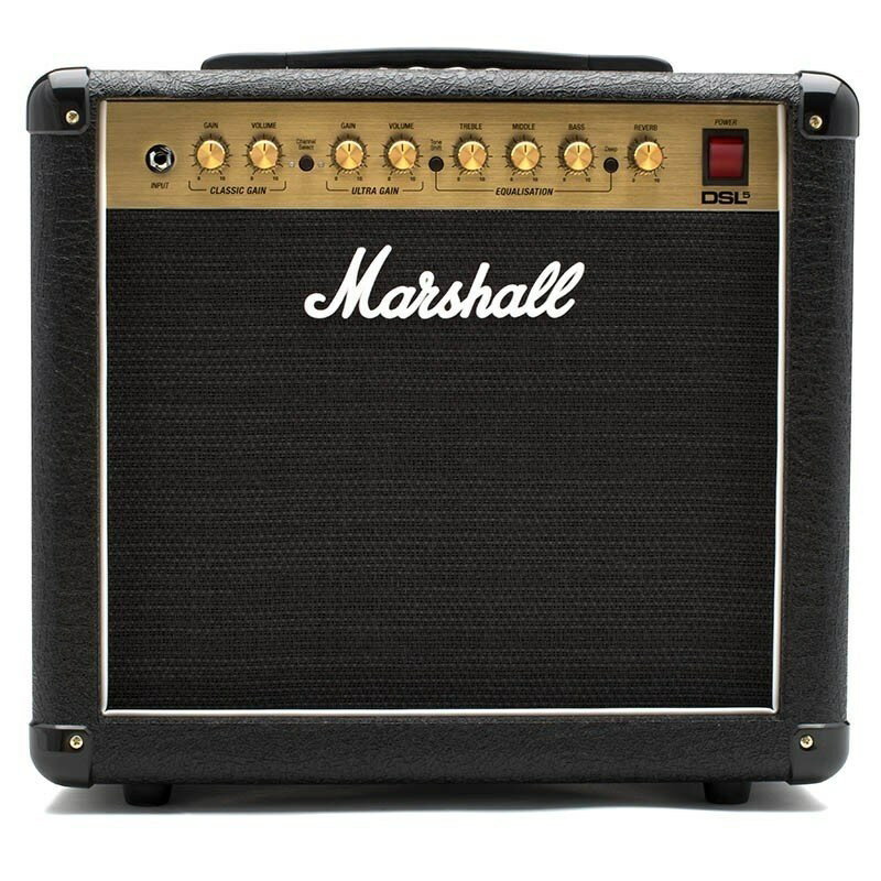 関連商品Marshall/DSL Series 商品一覧＞＞Marshall/新品 商品一覧＞＞ギターアンプ・ベースアンプ【45，000円〜90，000円】 商品一覧＞＞ギターアンプ/コンボ/チューブ/Marshall 商品一覧＞＞Marshall DSL5C ギターアンプ コンボ (ギターアンプ・ベースアンプ)商品説明Marshall Amplification DSL Series一世を風靡したJCM2000 DSLのトーンを最小ワッテージで再現したのが本機「DSL5C」です。プリアンプは2 x ECC83バルブ、パワーステージには1 x 12BH7を搭載しています。付属のフットスイッチを使えば、チャンネル切り替えとFXループのON/OFGFが可能です。コチラはCelestion製スピーカーを搭載したコンボアンプです。出力（RMS）: 5W / 0.5Wチャンネル数 2: (Classic Gain / Ultra Gain)真空管: Pre : ECC83 × 2， Power : 12BH7 × 1スピーカー: Celestion Ten-30 × 1入力端子: 1/4楽器入力， 3.5mm外部入力， 1/4FX リターン出力端子: 3.5mm エミュレーテッド出力， 1/4FX センド， 1/4スピーカー出力×1本体寸法(mm):W：455， H：420， D：240重量 (kg): 12.7フットスイッチ: PEDL-90012（2Way）付属イケベカテゴリ_ギターアンプ・ベースアンプ_ギターアンプ_コンボ_チューブ_Marshall_DSL Series_新品 SW_Marshall_新品 JAN:5030463428757 登録日:2022/08/30 ギターアンプ マーシャル