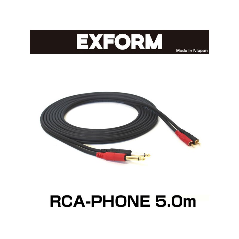 EXFORM STUDIO TWIN CABLE 2RP-5M-BLK (RCA-PHONE 1