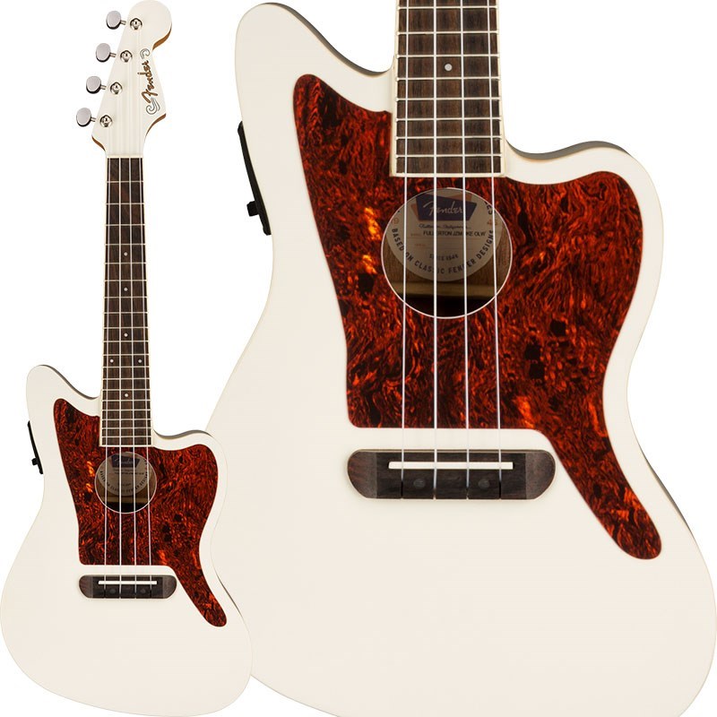 Fender Acoustics FULLERTON JAZZMASTER UKE (Olympic White) 【お取り寄せ) コンサート (ウクレレ)