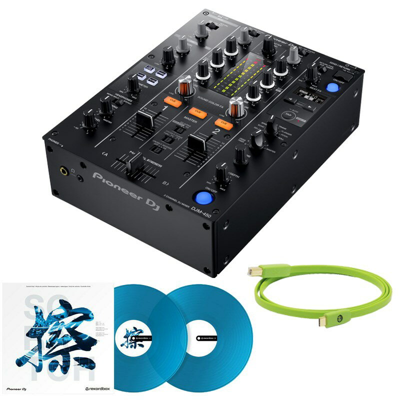 あす楽 Pioneer DJ DJM-450 + コントロールヴァイナルRB-VD2-CB + 高品質USBケーブルSET DJミキサー (DJ機器)