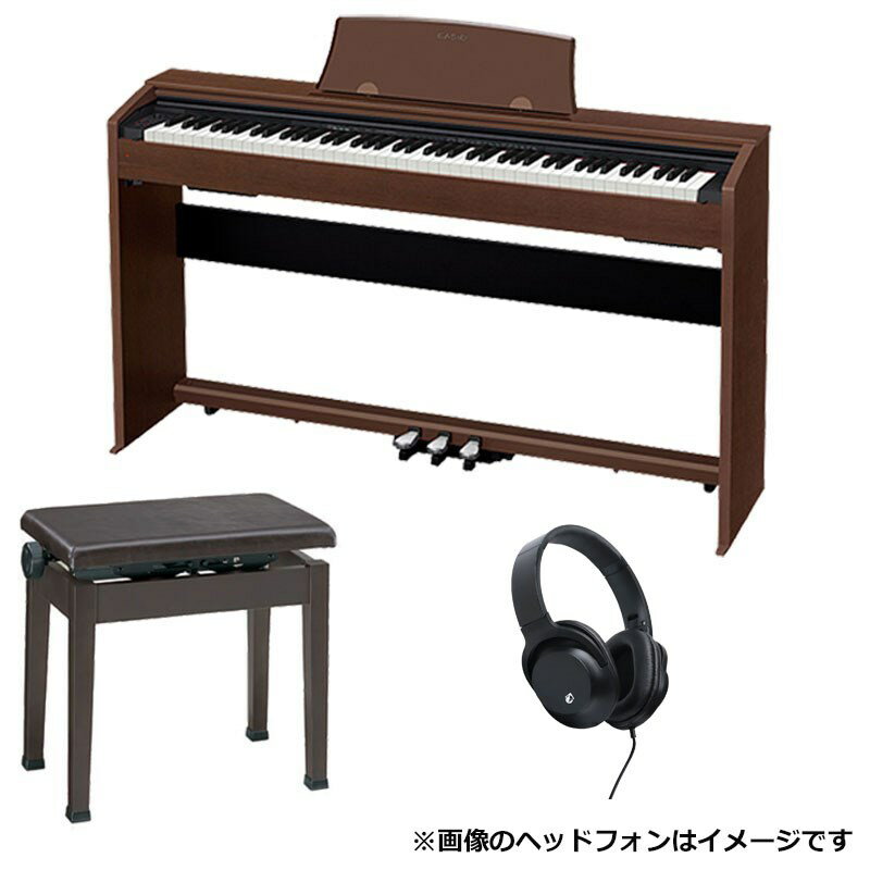 関連商品CASIO/新品 商品一覧＞＞電子ピアノ・その他鍵盤楽器【45，000円〜90，000円】 商品一覧＞＞電子ピアノ/据え置きタイプ/CASIO 商品一覧＞＞CASIO PX-770 BN【オークウッド調】【日本製高低自在イス+練習用ヘッドホン+鍵盤クロス】【代引不可】【沖縄・離島送料別途見積】 電子ピアノ 据え置きタイプ (電子ピアノ・その他鍵盤楽器)商品説明----------------------------------------------------------------------------※こちらの商品は、弊社提携配送センター(土・日・祝日も営業)からの出荷となります。※大型商品の為、佐川急便でのご配送となります。尚、代金引換は承っておりませんので、予めご了承下さいませ。【沖縄・離島へのご配送について】本商品を沖縄及び離島へ発送の際は、送料別途お見積もりとなります。また、沖縄及び離島へ配送の場合、納期に1週間前後お時間を頂く場合がございます。ご注文前にお問い合わせ下さい。------------------------------------------------------------------------------☆練習やお手入れに必要な物が揃った電子ピアノ入門セット！■セット内容（ブラウン） ・CASIO PX-770BN（オークウッド調） / 電子ピアノ本体・甲南 K48DR (ダークローズウッド） / 日本製高低自在イス・練習用ヘッドホン・鍵盤クロス（在庫状況に応じてデザインが異なる場合がございます。）スリム&スタイリッシュなボディに、確かな演奏性能を凝縮したスタンド・ペダル一体型。特長グランドピアノならではの豊かで美しい「響き」を追求マルチ・ディメンショナル・モーフィングAiR音源グランドピアノの音は様々な共鳴（レゾナンス）により豊かで美しい「響き」を生みます。「マルチ・ディメンショナル・モーフィングAiR音源」は、その共鳴音によるグランドピアノならではの「響き」を徹底追求。自然で豊かな響きを実現しました。さらに、弾き方や時間による変化を三次元的にきめ細やかにコントロールすることにより、優しく繊細なppp（ピアニッシッシモ）から、力強いfff（フォルテッシッシモ）まで、奏者の感性のままに表現できます。ダンパーレゾナンス ダンパーペダルによる「響き」グランドピアノのダンパーペダルを踏むと、88鍵盤の弦が全て解放された状態となり、弾いた鍵盤の倍音となる弦が全て共鳴します。AiR音源では、その倍音全ての共鳴音を独立して表現。さらに、ダンパー自体の動作音までシミュレートし、グランドピアノさながらの奥行きのある響きで演奏できます。イコライジングシステム ボディによる「響き」グランドピアノでは、弦が響くだけではなく、音が響板で増幅されてピアノ全体から音が鳴ります。AiR音源では、先進のイコライジングシステムを 駆使し、このボディによる音響効果をグランドピアノのようなクオリティで再現しています。グランドピアノに迫る自然な弾き心地3センサースケーリングハンマーアクション鍵盤IIグランドピアノとデジタルピアノの発音構造の違いは、弾いてから発音するまでのタイミングの違いとして表れます。そこで「3センサースケーリングハンマーアクション鍵盤II」では、3つのセンサーが順番に打鍵を感知するシステムを採用。これにより、打鍵の検出から発音までの時間を打鍵の速さに応じてきめ細かく変化させることが可能になりました。また、このセンサー方式は鍵盤を戻しきらなくても連続して発音可能なため、優れた同音連打の演奏性も発揮します。もちろん、グランドピアノのようにハンマーの自重によるアクション機構で、確かな弾き応えとスムーズなタッチ感を両立。低音域ほど重く、高音域ほど軽くなるグランドピアノの特性もしっかりシミュレートしています。ハンマーレスポンスグランドピアノは音域ごとに弦を叩くハンマーの大きさに違いがあります。そのため、同じ強さで鍵盤を弾いても、音域によって発音タイミングが微妙に異なります。カシオデジタルピアノの鍵盤システムでは、そうした音域ごとに異なる発音タイミングの違いを徹底追求。さらに、弾く強さに応じて異なる発音タイミングの違いまでも、丁寧にシミュレートしています。さらに、PX-870、PX-770、AP-270では、ピアノ音色ごとの特長に合わせた発音タイミングの最適化も実現しています。象牙調・黒檀調鍵盤グランドピアノならではの高級感あふれる風合いと質感、なめらかな手触りを追求。長く演奏しても指先にしっくりなじみます。その他ピアノ演奏を彩る機能コンサートプレイ 〜 オーケストラをバックに演奏できるオーケストラの壮大な生演奏を、高音質なオーディオデータで収録。ピアノのパートを自分で演奏することで、オーケストラと共演する気分で演奏を楽しめます。・奥行299mmのスリム&スタイリッシュなボディ・鍵盤をホコリなどから守るスライド式鍵盤カバー・初心者でもすぐに、弾いて聴いて楽しめる60曲の「ミュージックライブラリー」内蔵（楽譜集付属※） ・内蔵曲の右手または左手パートのメロディーを消し、自分で弾いてレッスンできるパートオン/オフ機能を搭載・ピアノだけでなく、パイプオルガンやストリングス、ベース音色など、19音色※を内蔵 ※スプリット機能使用時の低音域専用2音色を含む。・2種類の音色をミックスできるレイヤー機能、低音部と高音部で音色を分けられるスプリット機能により、多彩な演奏スタイルに対応・音に広がりや深みを与えるデジタルエフェクト（リバーブ、コーラス、ブリリアンス、DSP）・鍵盤の中央から右側と左側で同じ音域に設定でき、親子や先生と生徒など、2人でのピアノ練習時に便利な「デュエット機能」・夜間の演奏などに便利なヘッドホン端子付き（二人で演奏が聴けるよう、ヘッドホン端子は二つ付いています。）仕様鍵盤 ：88鍵盤、3センサースケーリングハンマーアクション鍵盤II（象牙調・黒檀調鍵盤）タッチレスポンス ：感度設定3種類、オフ音源 ：マルチ・ディメンショナル・モーフィングAiR最大同時発音数 ：128 電源／消費電力 ：家庭用AC100V電源（付属ACアダプター使用、電池での使用は不可） / 消費電力18Wサイズ（幅×奥行×高さ）：1，391×299×798mm※ 譜面立て、転倒防止金具等は含まず質量 ：31.5kg付属品 ：譜面立て、楽譜集、ACアダプター（AD-A12150LW）イケベカテゴリ_電子ピアノ・その他鍵盤楽器_電子ピアノ_据え置きタイプ_CASIO_新品 SW_CASIO_新品 登録日:2020/12/03 電子ピアノ デジタルピアノ ピアノ カシオ