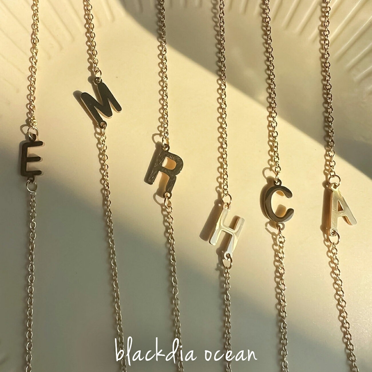 【5/23～30％OFFクーポン】 ネックレス レディース blackdia ocean ブランド シンプル ステンレス イニシャル ネックレス 金属アレルギー 対応 18K GP ゴールド シルバー おしゃれ 大人 かわいい 可愛い 大人可愛い