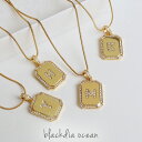 ネックレス レディース blackdia ocean シンプル ジルコニア イニシャル ネックレス 金属アレルギー プレートネックレス スネークチェーン キュービックジルコニア CZ ゴールド ゴールド シルバー キラキラ おしゃれ 大人 かわいい 可愛い