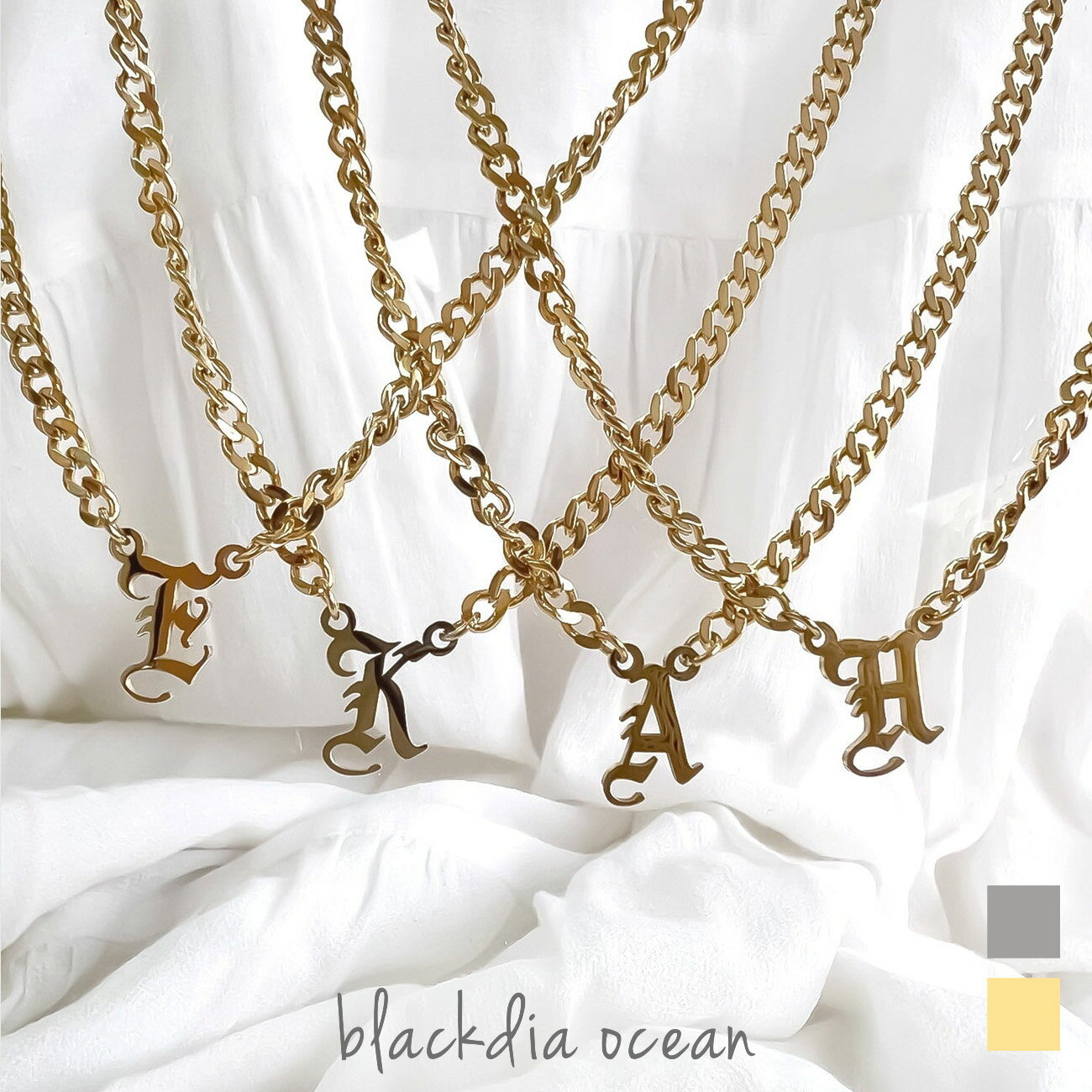 【最大20%OFFクーポン】【さらに半額】【OUTLET半額】 ネックレス レディース オールド イングリッシュ イニシャル シンプル ステンレス 金属アレルギ...