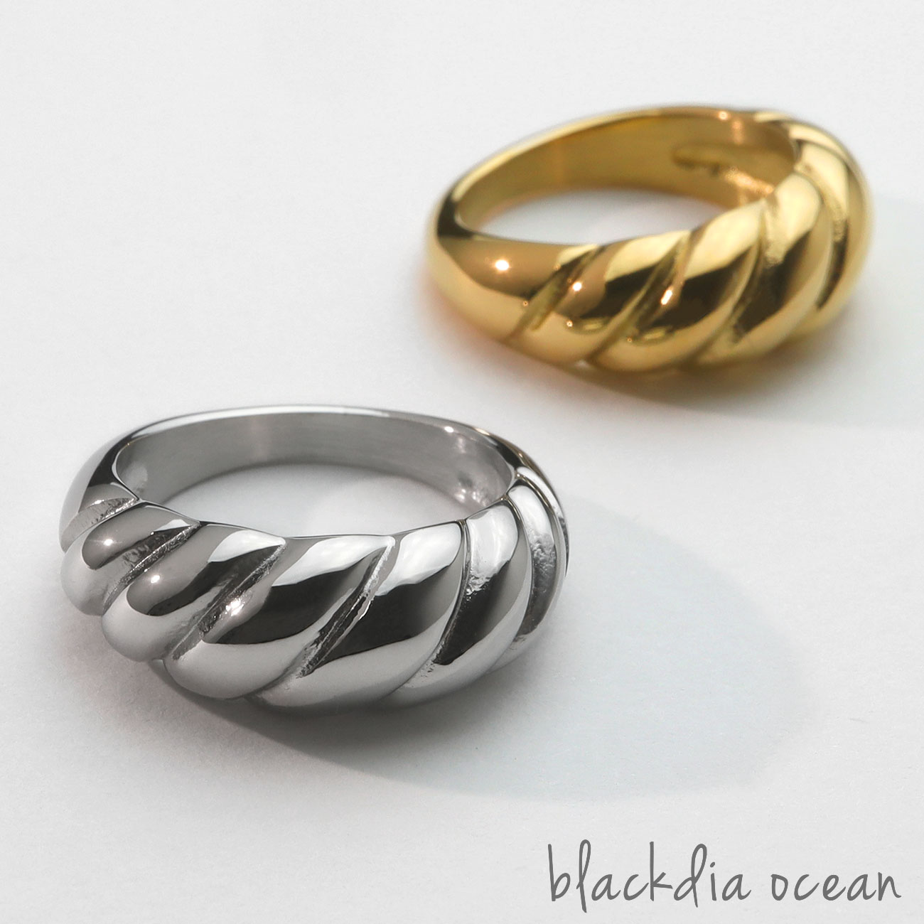 リング 指輪 レディース blackdia ocean ブランド コロネ リング カラー 金属アレルギー 対応 ステンレス ゴールド シルバー 9号 11号 13号 16号 18号 おしゃれ 可愛い 大人可愛い 上品 金 銀 アクセサリー ジュエリー デザインのサムネイル