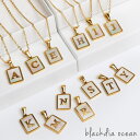 【最大20%OFFクーポン】 ネックレス レディース イニシャル シェル ペンダントトップ 金属アレルギー 対応 ステンレス 18K GP 長さ 43cm チェ...