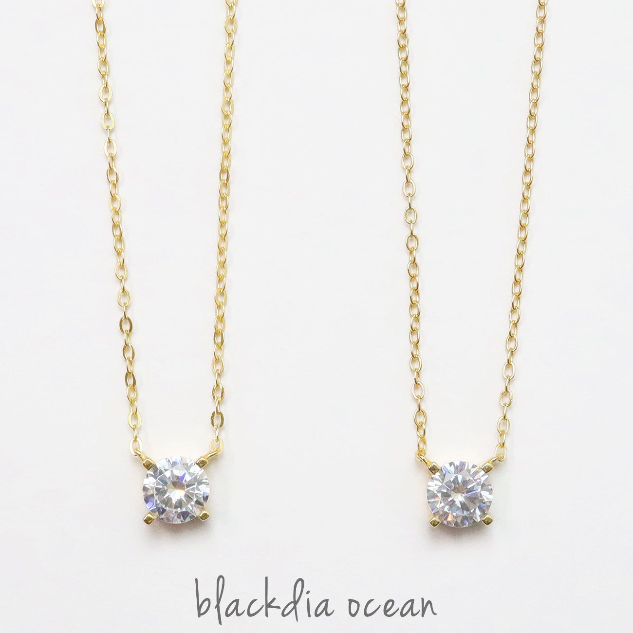 ネックレス レディース blackdia ocean チャビーストーン シンプル silver925 シルバー925 デザインネックレス 一粒 ジュエリー アジャスター 細め 華奢 ゴールド 金 おしゃれ 大人 かわいい 可愛い 一粒ネックレス 14K GP ジルコニアのサムネイル