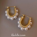 【7/26まで最大30%OFFクーポン】 ピアス パール メタル フープピアス パールピアス フェイクパール 両耳セット 2個セット 大人 かわいい ゴールド 金 金属アレルギー対応 高見え ブランド blackdia ocean