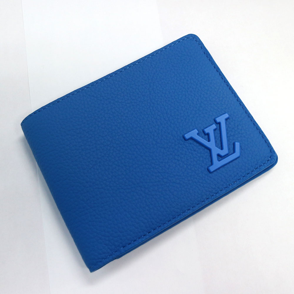 ルイ・ヴィトン　ポルトフォイユ・ミュルティプル 札入れ カードケース　LOUIS VUITTON アエログラム/ブルー M82272【中古】美品《返品可》【質屋出品】【送料無料】のサムネイル