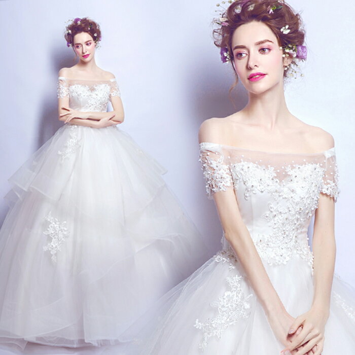 ウェディングドレス 半袖 花嫁 ドレス ロングドレス ウエディングドレス 二次会 プリンセスラインドレス 結婚式 ブライダル カラードレス パーティードレス エンパイア 大きいサイズ オフホワイト 披露宴 発表会 wedding dress XXS XS S M L XL XXL XXXL