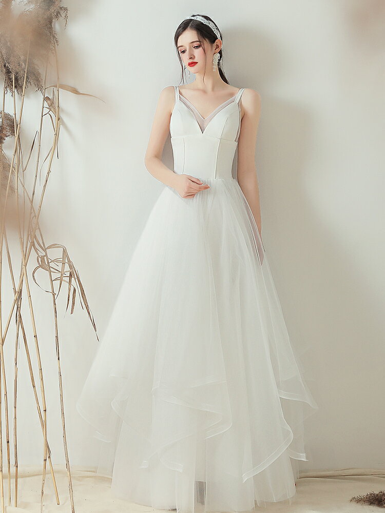 ウエディングドレス 二次会 ロングドレス Aラインドレス 花嫁 ドレス ウェディングドレス 結婚式 パーティードレス お呼ばれ ブライダル エンパイア ワンピース 演奏会 披露宴 海外挙式 前撮り 大きいサイズ 小きいサイズ 白 wedding dress XXS XS S M L XL XXL XXXL