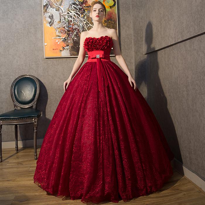 演奏会用 カラードレス ロングドレス パーティードレス 結婚式 フォーマルドレス 花嫁 サッシュリボン コンサート プリンセス ステージ衣装 二次会 発表会 大きいサイズ/小きいサイズ 赤