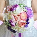 ウエディングブーケ 手作り ウェディングブーケ 結婚式 ブライダルブーケ 花嫁 ブーケ 造花 ラウンドブーケ 二次会