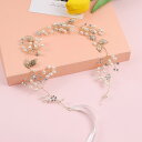 ヘッドドレス 着物 髪飾り パール 葉 ブライダル クール ウェディング 小物 銀 シルバー リーフ ティアラ カチューシャ ヘッドチェーン ビジュー 花嫁 お...