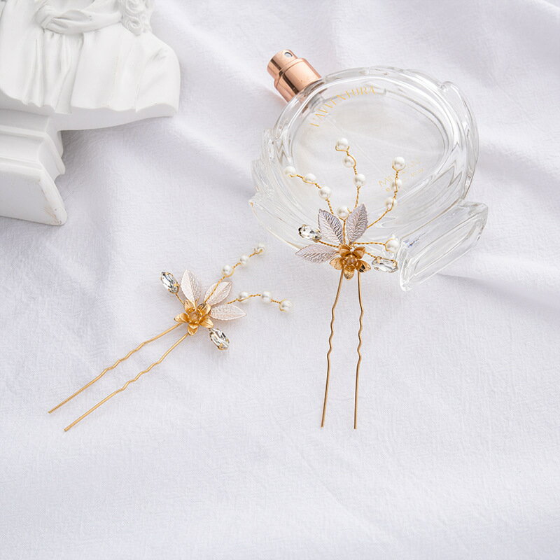 ウェディング ヘッドドレス 小枝 パール 葉 小物 髪飾り ブライダル 花嫁 ヘアアクセサリー 髪飾り 小枝アクセサリー パーティー アクセサリー ヘッドアクセ...