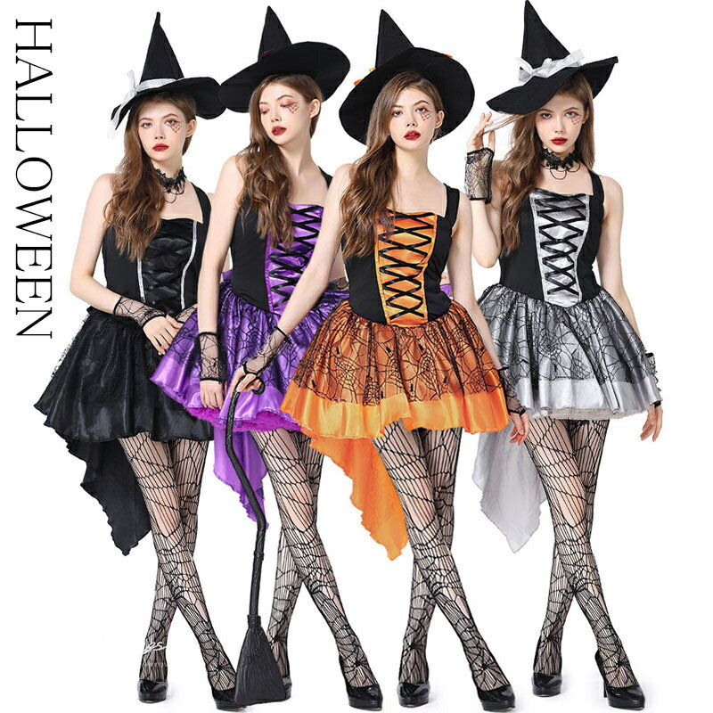 ハロウィン衣装 魔女 悪魔 3点セット レディース コスプレ キッズ コスチューム ハロウィーン仮装 衣装 小悪魔 コスプレ衣装 魔法使い コスプレ 仮装 万聖...