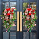 クリスマスリース リース リボン ボール クリスマスオーナメント Christmas 置物 クリスマス 花輪 ナチュラルリース 玄関 部屋 北欧 ナチュラル 手...