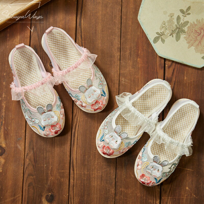 子供靴 布靴 女の子 子ども靴 キッズシューズ 精巧な刺繍 フラットシューズ 上質 子供用 ピンク ベージュ パンプス ス 春夏 リッポン 歩きやすい カジュア...