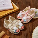 子供靴 布靴 女の子 可愛い 古風 子ども靴 キッズシューズ 精巧な刺繍 フラットシューズ 上質 子供用 ピンク ベージュ パンプス ス 春夏 リッポン 歩きやすい カジュアル サマー靴 履きやすい 屈曲性 通気性 吸湿性 お姫様 おでかけ 滑りにくい 15.2~22.5cm 旅行 涼しい