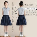 子供2点セット キッズ服 子供服 女の子 キッズ2点セット チュール 上質 スカート 親子 安全素材 夏 秋 涼しい ガールズ 半袖 子供用 可愛い 中学生 上...