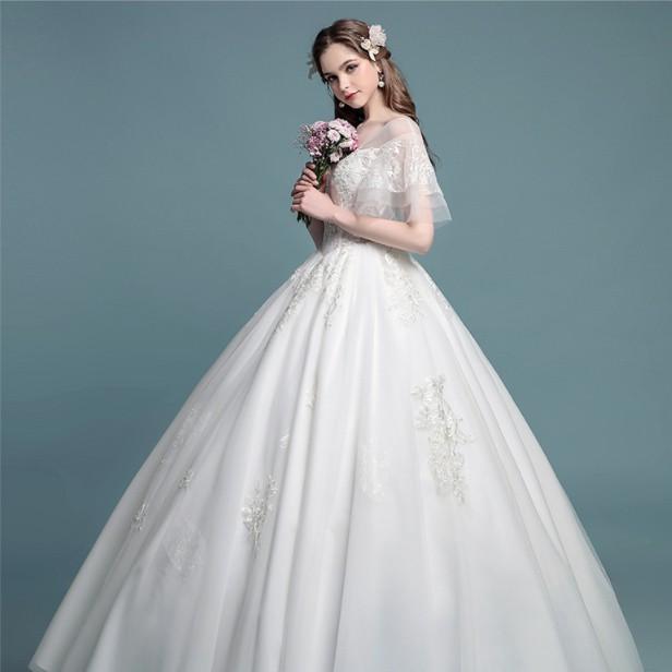 ウェディングドレス 花嫁 ウエディングドレス 白 オフホワイト 半袖 格安 ブライダル wedding dress スカート 結婚式 プリンセスラインドレス 二次会 パーティードレス 披露宴 前撮り 後撮り ウェディングフォト 大きいサイズ 小さいサイズ 海外挙式 セミオーダー