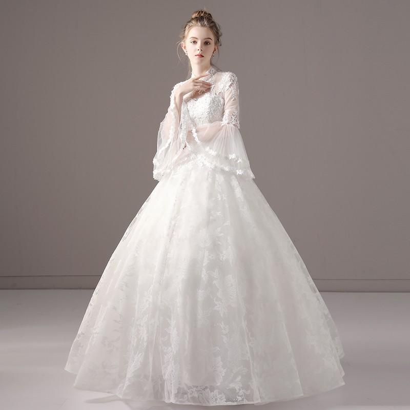 ウェディングドレス 安い 長袖 結婚式 ブライダル ドレス 花嫁 二次会 プリンセスラインドレス ロング 白 オフホワイト ウエディングドレス 披露宴 パーティードレス 前撮り 後撮り ウェディングフォト 大きいサイズ 小さいサイズ 海外挙式 セミオーダー