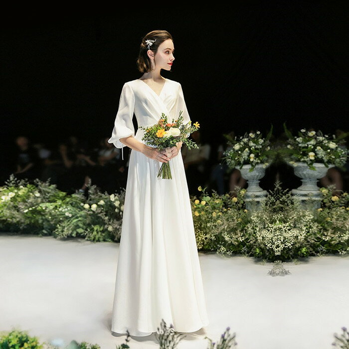 ウェディグドレス aライン ドレス 二次会 花嫁 パーティードレス パーティードレス 結婚式 花嫁二次会 白 ワンピース 海外挙式 発表会 ピアノ演奏会 大きいサイズ カジュアル ブライダル 披露宴 ロングドレス エンパイア スレンダーライン 前撮り 後撮り セミオーダー対応可
