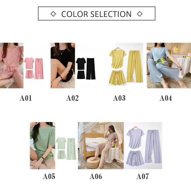 見逃し厳禁！パジャマ ルームウェア 3点セット レディース セットアップ 半袖 夏 ひんやり 寝巻き 部屋着 涼しい サラサラ 柔らかい プレゼント 2