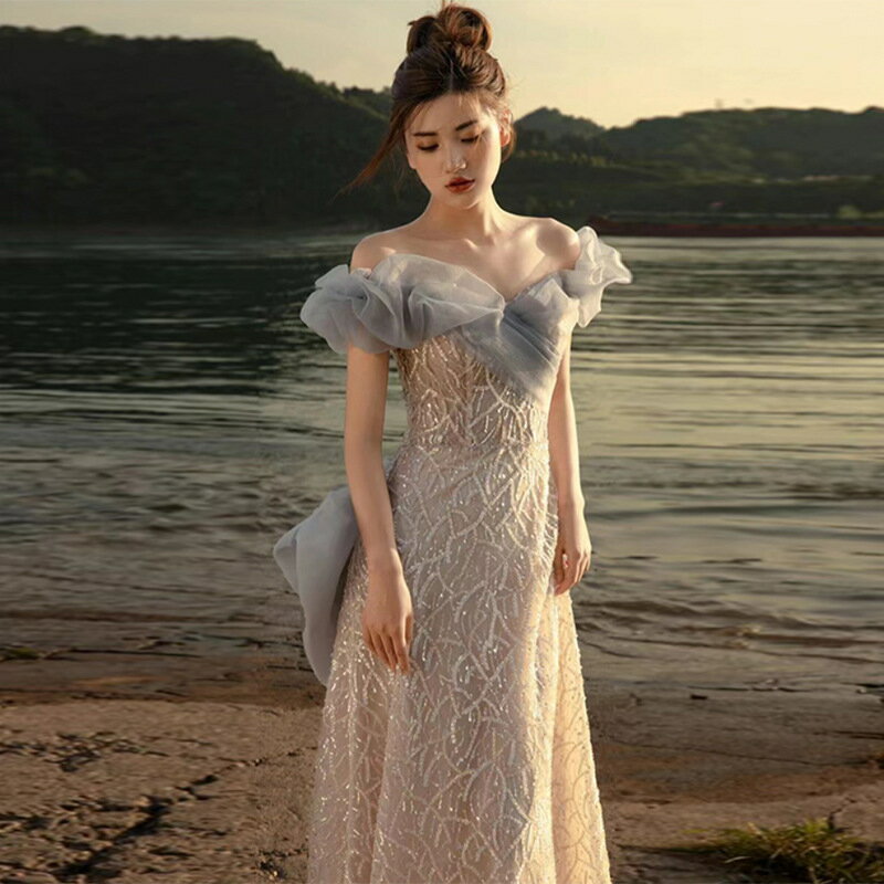 ウエディングドレス　カラードレス パーティードレス　Aラインドレス ロング誕生日 ワンピース 演奏会 パーティードレス カラードレス ブライズメイド 結婚式二次会 お呼ばれ 結婚式 発表会 フォーマル ロング丈 上品 ピアノ発表会