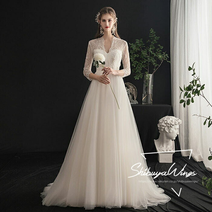 ウェディングドレス Aラインドレス ふわふわスカート ウエディングドレス 二次会 花嫁 パーティードレス 披露宴 マタニティドレス 結婚式 エンパイア ロングドレス 演奏会 姫風