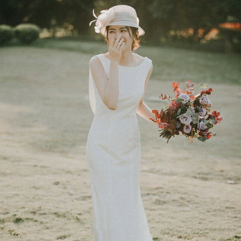 ウェディングドレス 結婚式 aライン ウエディングドレス 二次会 花嫁 パーティードレス 披露宴 ブライダル ロングドレス 演奏会 白 シンプルドレス 手作り 大きいサイズ|小きいサイズ
