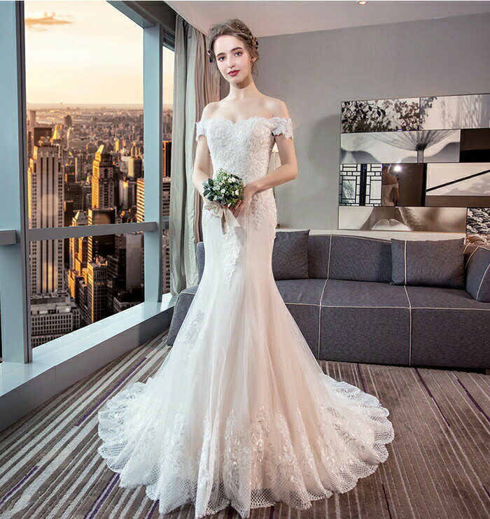 マーメイドライン ウエディングドレス パーティードレス 発表会 二次会 ベアトップ 大きいサイズ 小きいサイズ wedding dress 花嫁 ウェデイングドレス