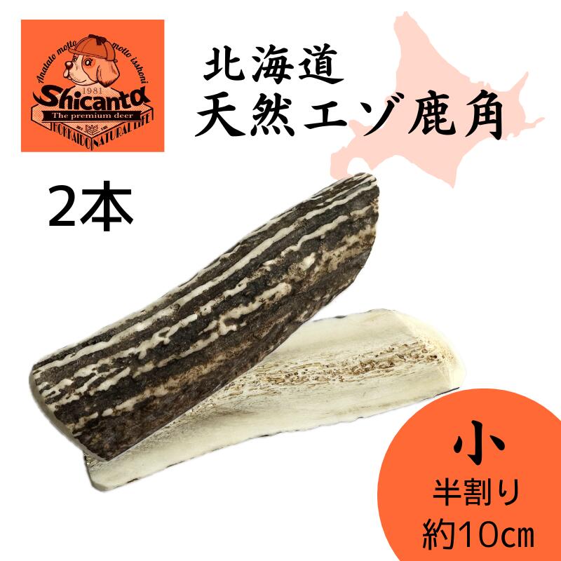 北海道の大自然が育んだ天然エゾ鹿角を、愛犬の健康と幸せを考える飼い主様へお届けします。 小型犬が満足する嚙み応えで、ストレス解消にも効果的！ 無添加で安心して与えられるので、愛犬のご褒美やおやつ、おもちゃとして最適です。 しっかりとした太さがあり、長時間の噛みごたえで愛犬の歯の健康をサポートします。 Shicantaブランドの信頼と品質で、愛犬の毎日をもっと豊かに彩ります。小型サイズで、長さは約10cm、小型犬に人気です！ 半割2本セットです。 北海道の大自然が育んだ天然エゾ鹿角を、愛犬の健康と幸せを考える飼い主様へお届けします。 特大サイズの鹿角は、大型犬も満足する嚙み応えで、ストレス解消にも効果的！ 無添加で安心して与えられるので、愛犬のご褒美やおやつに最適です。 しっかりとした太さがあり、長時間の噛みごたえで愛犬の歯の健康をサポートします。 Shicantaブランドの信頼と品質で、愛犬の毎日をもっと豊かに彩ります。 ■カジカジするのが大好きなわんちゃんのための北海道天然エゾ鹿角です。 ■半割りで、わんちゃんが大好きな髄の匂いが野生本能をくすぐり、夢中でガジガジします。 ■ケガをしないように全ての切り口は丸く削っています。 ■嚙むことで口の中が刺激され、唾液が出ることにより虫歯予防や口臭対策・ストレス解消にもなります。 ■水洗い後、煮沸消毒をしています。 自然の香りをできる限り残すために、洗剤での洗浄はしていません。 【与える際の注意点】 ■天然素材のため、1つ1つ大きさ・形状・重さは異なりますのでご了承ください。 ■硬い素材ですので、歯に負担がかかり過ぎないよう長時間使用しないでください。（20分~30分程度が目安） 様子を見ながら与えてください。 ■尖ったり小さくなりましたら、早めに新しいものと交換してください。 万が一誤飲した場合は獣医師にご相談ください。 ■万が一、歯が欠けたり、誤飲することが起きても一切の責任を負えませんので、飼い主様の自己責任でお楽しみください。 ■わんちゃんの性格にもよりますが、最初は興味を示さないことがありますが、時間が経つとかじり始めるということがありますので、様子を見ながら与えてください。