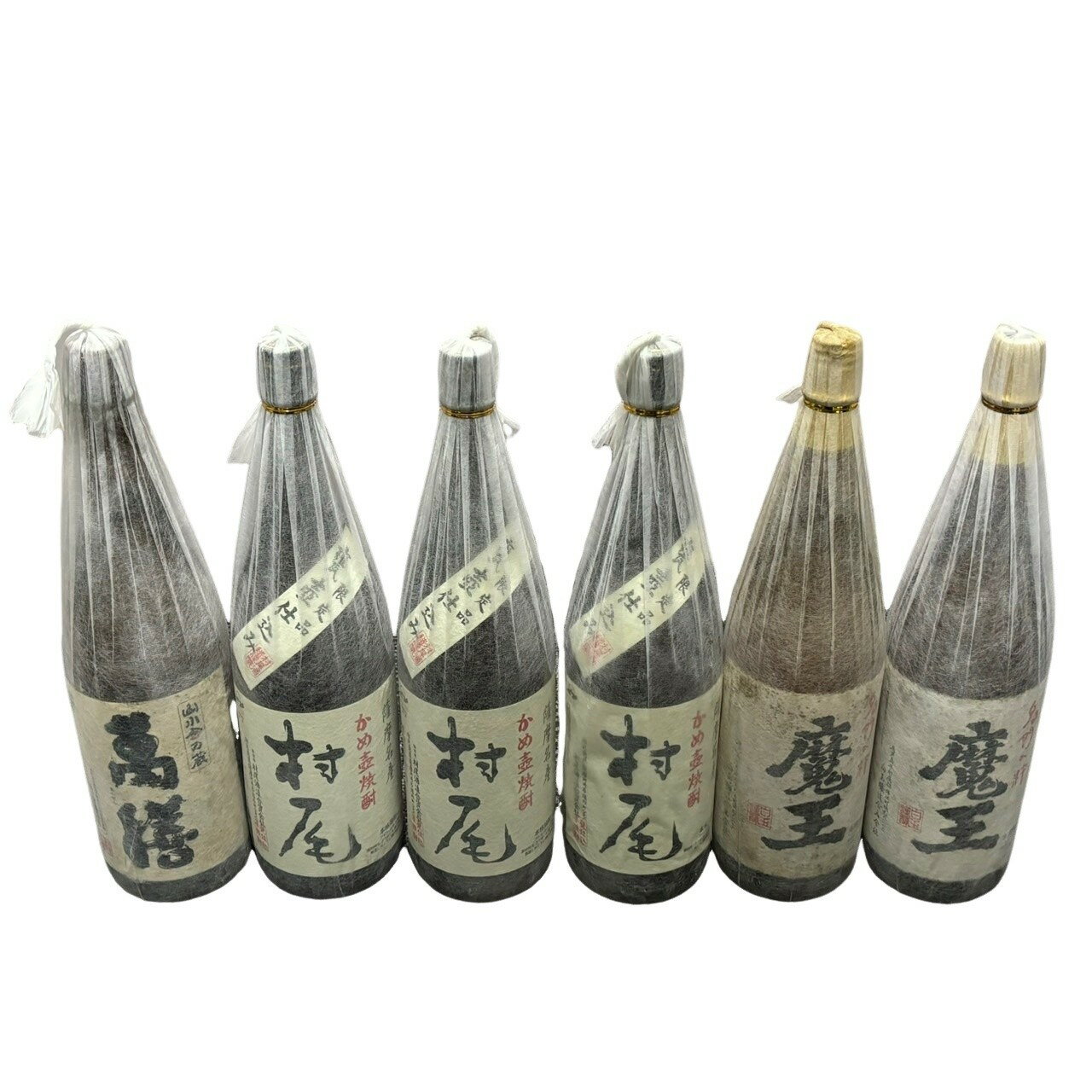 萬膳 村尾 魔王 萬膳 1800ml 6本セット 未開栓 1.8L 1,800ml 一升瓶 黒麹 芋焼酎 古酒 人気銘柄 32402K102-107