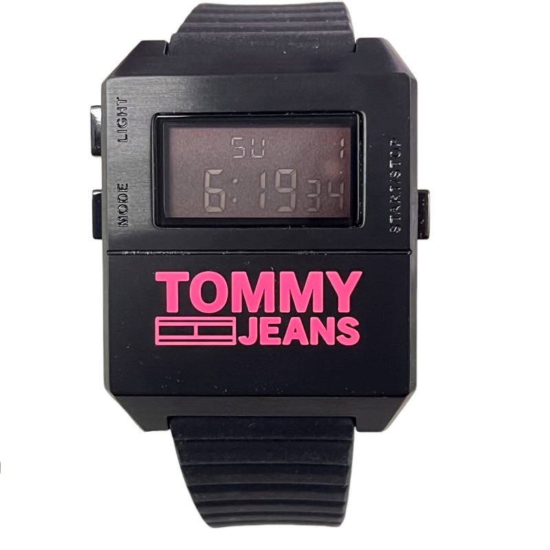 TOMMY HILFIGER デジタル クオーツ 腕時計 1791676 ブラック×ピンク Tommy Jeans 付属品あり 稼働品 【未使用】 U2311K224