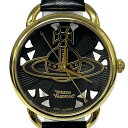 Vivienne Westwood ヴィヴィアンウエストウッド 腕時計 VV163BKBK QZ クオーツ ブラック 稼働品 一式付属 【美品】 42403K27