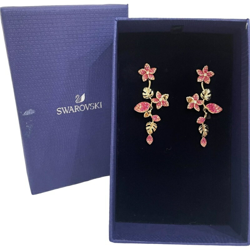 Swarovski スワロフスキー 5520648 ピアス トロピカル フラワー 花 ゴールド ピンク系【未使用】12501K190
