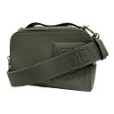 LOEWE ロエベ クロスボディ カメラバッグ ミニ サテンカーフ C565R41X01 カーキグリーン ストラップ付属 【中古】 22503R47