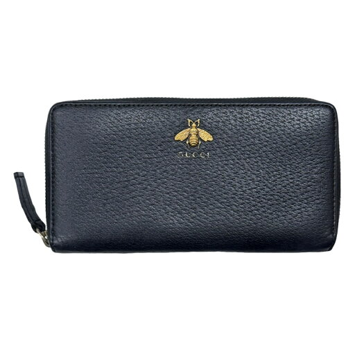 GUCCI グッチ アニマリエ ジップアラウンドウォレット 523667 レザー ブラック 蜂 メンズ 長財布 【中古】 12504R11 GUCCI グッチ アニマリエ ジップアラウンドウォレット 523667 レザー ブラック 蜂 メンズ 長財布 【中古】 12504R11