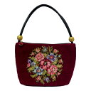FEILER フェイラー 花柄刺繍 ハンドバッグ レッド レディース 本体のみ 【中古】 52503K283