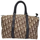Christian Dior クリスチャン ディオール トロッター ミニボストンバッグ ブラウン キャンバス 帆布 レディース 【中古】 32505K25(4)