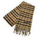 DAKS OMUKAWABE ダックス オムカワベ マフラー チェック柄 毛100% カシミヤ入り 144×30.5cm 【中古】 52504K169