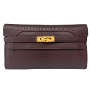 HERMES エルメス ケリー ウォレット ギリーズ 069690CCAA ボルドー ヴォースイフト 長財布 レディース 【中古】 12505K345