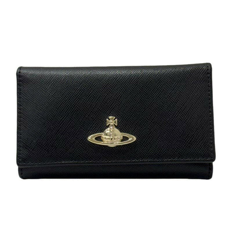 Vivienne Westwood ヴィヴィアン ウエストウッド オーブ 6連キーケース ブラック OPPIO SAFFIANO キーケース レディース 【中古】 22511K46
