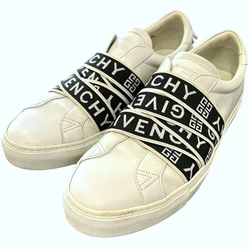 Rakuten - GIVENCHY ジバンシー アーバンストリート ベルトロゴレザー BH001SH0CZ 25.5cm ホワイト レザー ローカットスニーカー メンズ 【中古】 32601K311