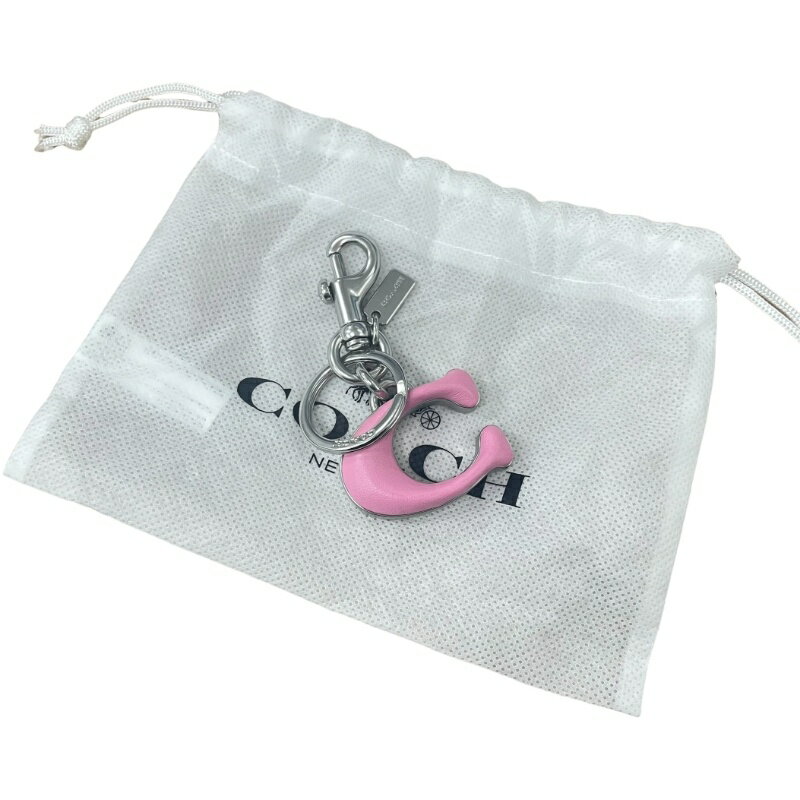 COACH コーチ シグネチャー バッグ チャーム CS247 LHWPU ピンク レザー×メタル チャーム レディース 【新品】 12601K32