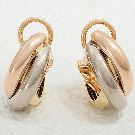 ◆ミウラ◆カルティエ Cartier トリニティ スリーカラー ピアス K18YG/WG/PG 仕上済【中古】【smtb-TD】【saitama】【楽ギフ_包装】のサムネイル